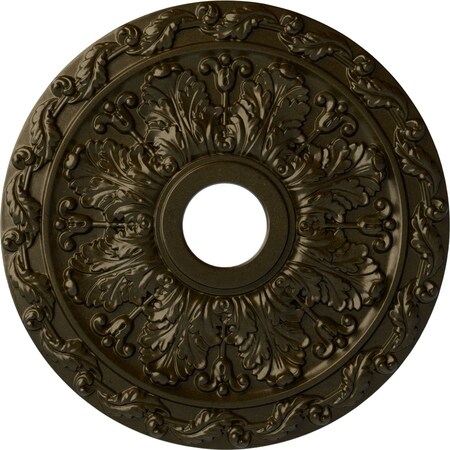 Spring Leaf Ceiling Medallion (Canopies up to 5 5/8"), 19 7/8"OD x 3 5/8"ID x 1 1/4"P, Green Gold